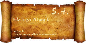 Sárga Albert névjegykártya